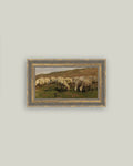 Sheep Landscape Framed Antique Art