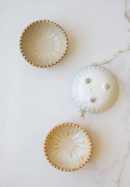 Ruffled Edge Ceramic Pinch Bowls
