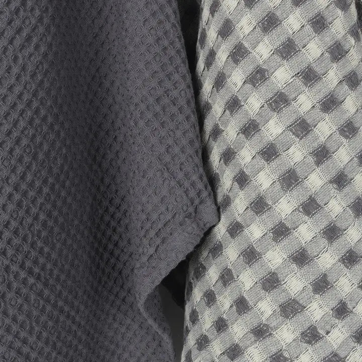 Waffle Tea Towel Set/2 - Charcoal