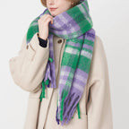 Plaid Tassel Scarf