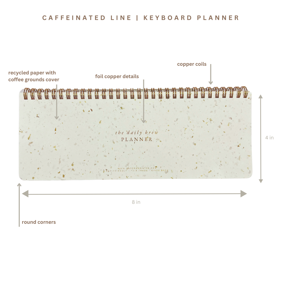 "Daily Brew" Keyboard Desk Planner