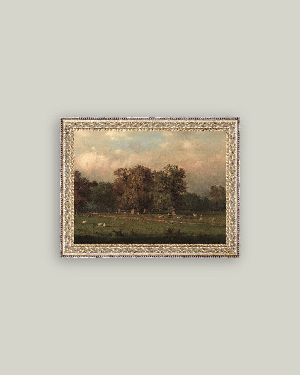 Sheep Farm Framed Antique Art Print