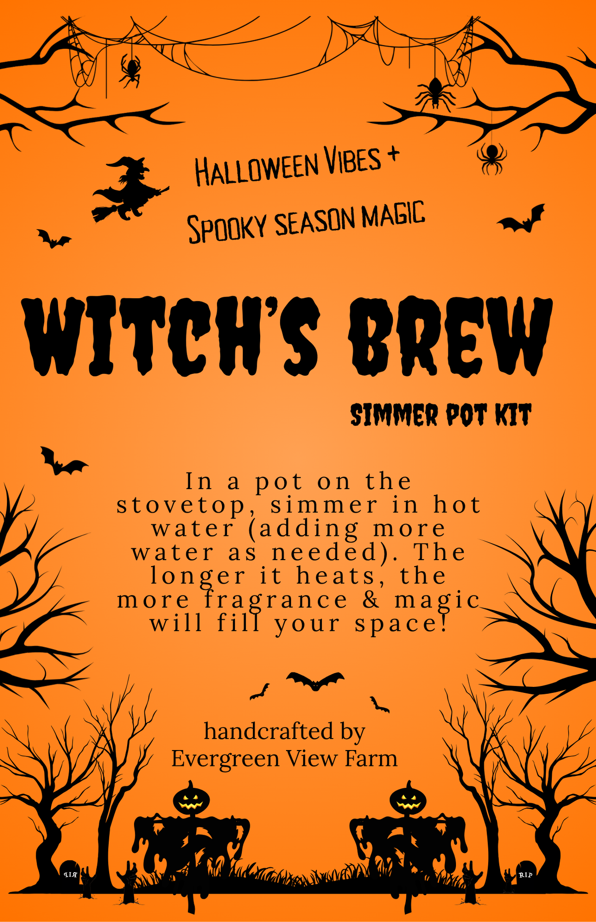 Witch's Brew Autumn Fall Halloween Simmer Stovetop Spices