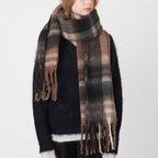 Plaid Tassel Scarf