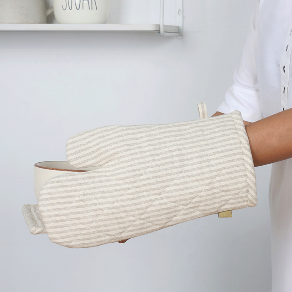 Oven Glove Manor Stripe - Taupe