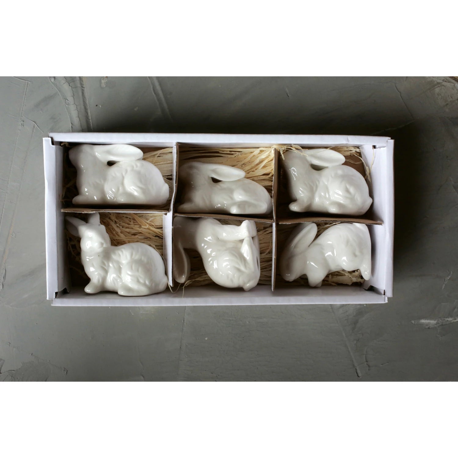 Ceramic Bunnies, Boxed Set of 6