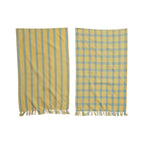 Woven Cotton and Linen Tea Towels with Fringe, 2 Styles