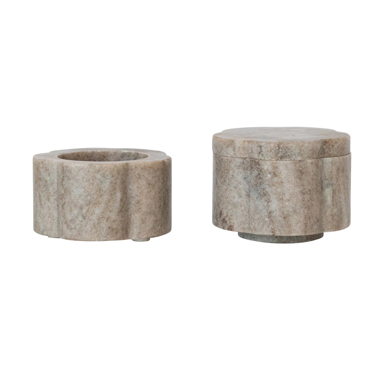 Marble Stackable Pinch Pots with Lid