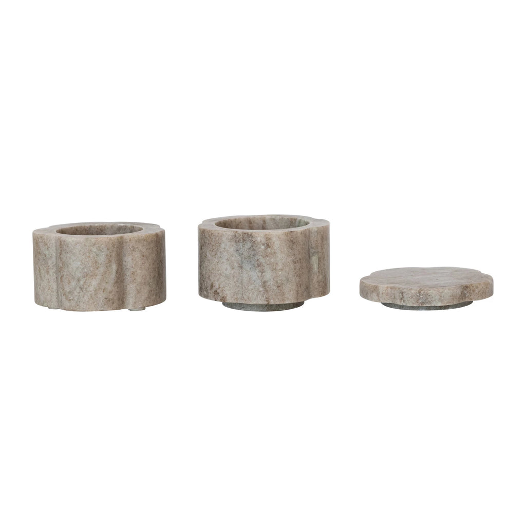 Marble Stackable Pinch Pots with Lid