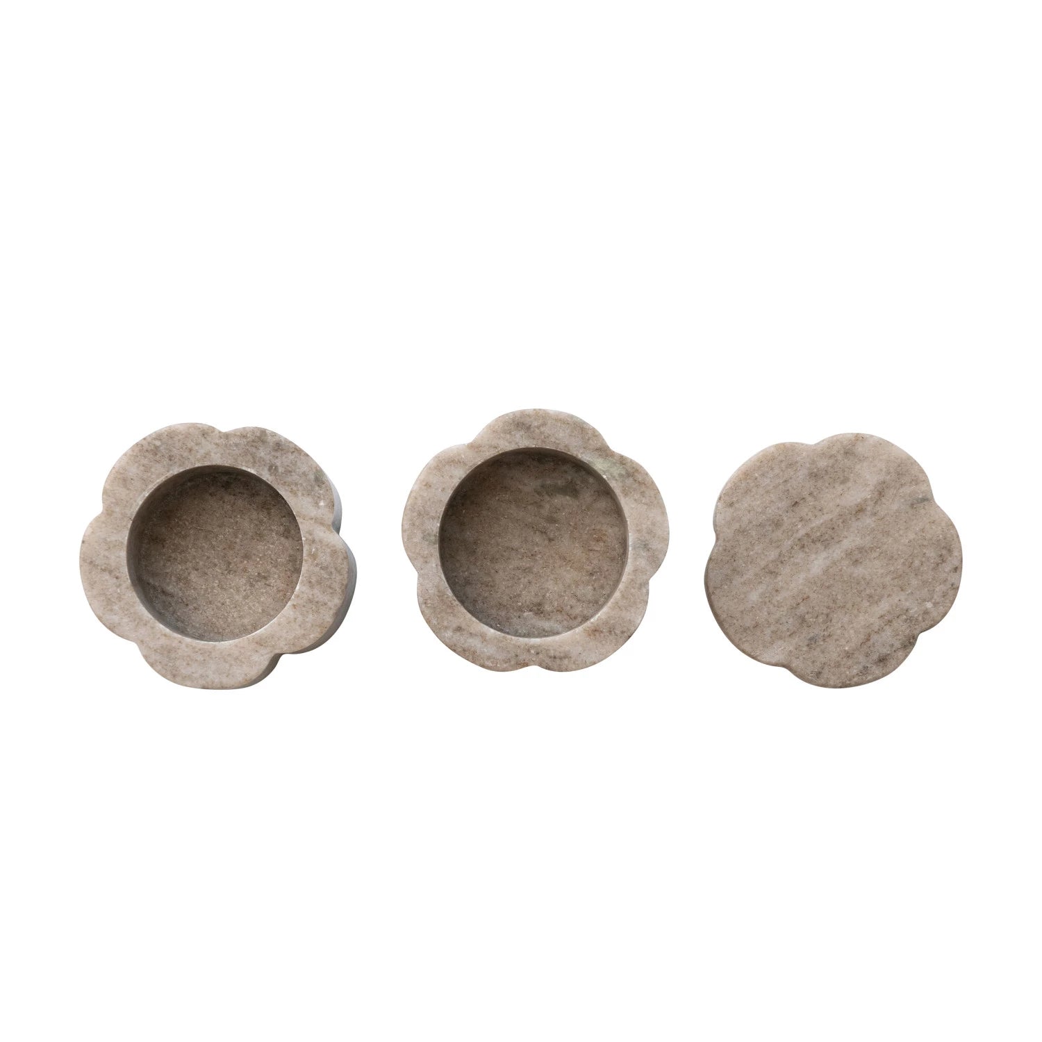 Marble Stackable Pinch Pots with Lid