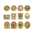 Resin Mini Framed Art Magnet, Gold Finish, 12 Styles