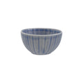 Stoneware Ribbed Bowl, Reactive Glaze, Light Blue (Each One Will Vary)