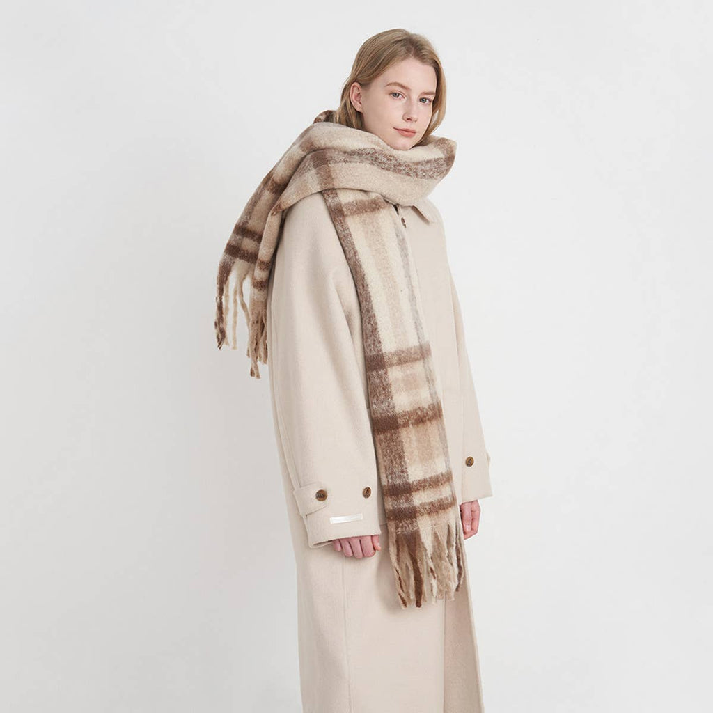 Plaid Tassel Scarf