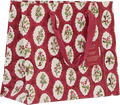 HANDMADE MEDIUM GIFT BAG  RED XMAS SCALLOP PAPER MIRCHI