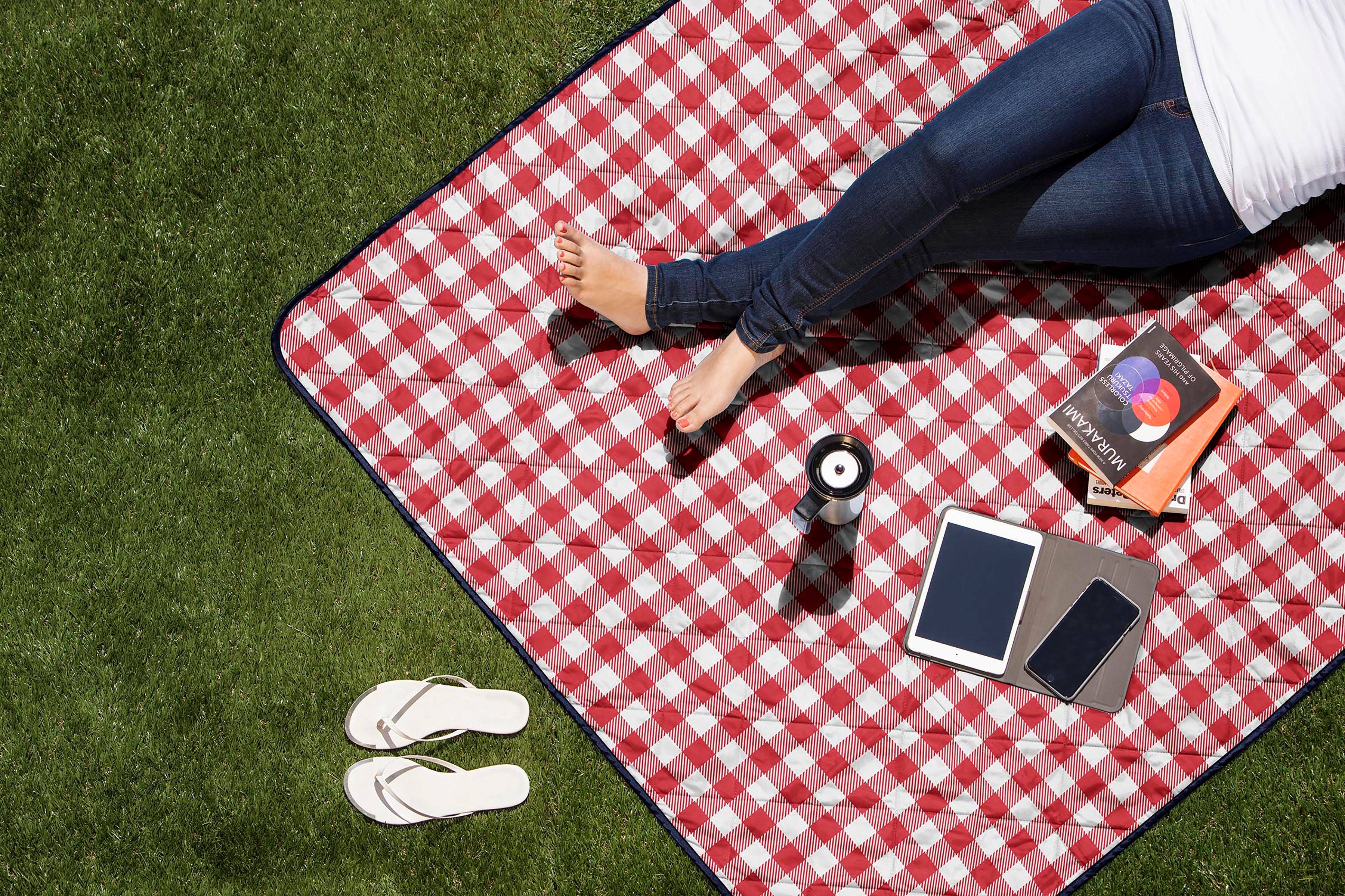 Gingham Outdoor Picnic Blanket & Tote