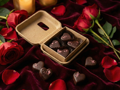 Sparkling Valentine’s Heart Shaped Truffles – 4-Piece - Dark