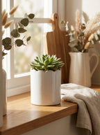 4"H Ceramic Scalloped Edge Pencil Holder