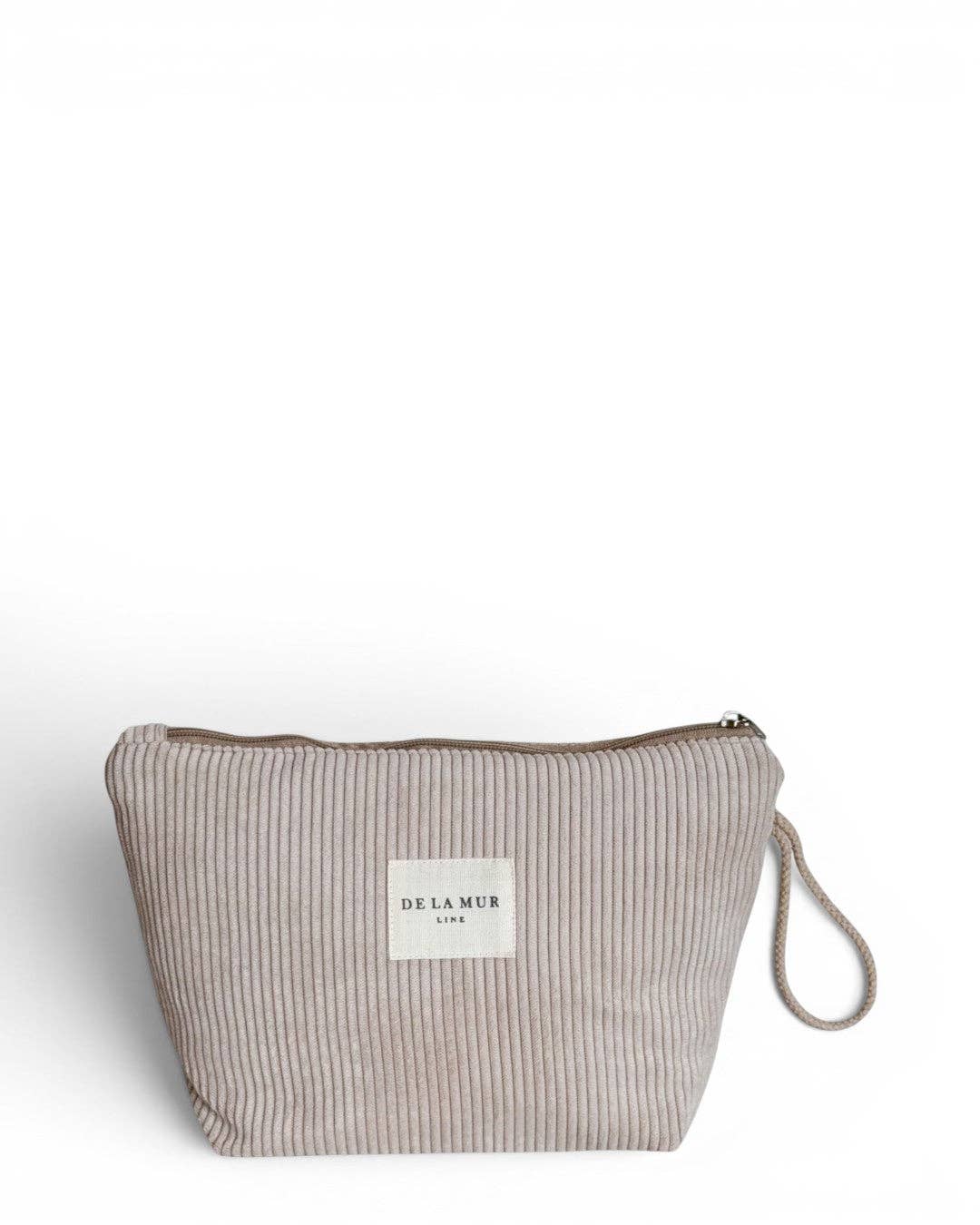Corduroy Large Makeup Bag – Taupe (Tofe)