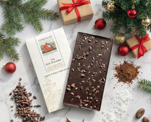 71% Organic Chocolate Bar w/ Cacao Nibs & Alaskan Sea Salt