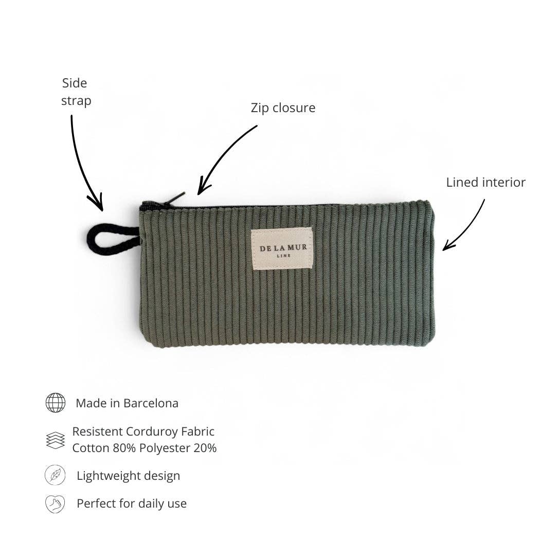 Corduroy Glasses Case – Olive Green (Tree)