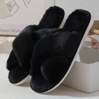 Faux Fur Criss Cross Slipper