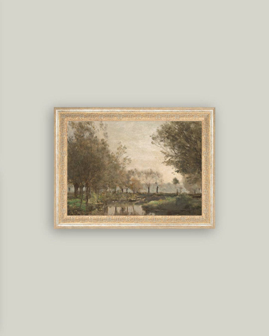 "The Creek" Framed Antique Art