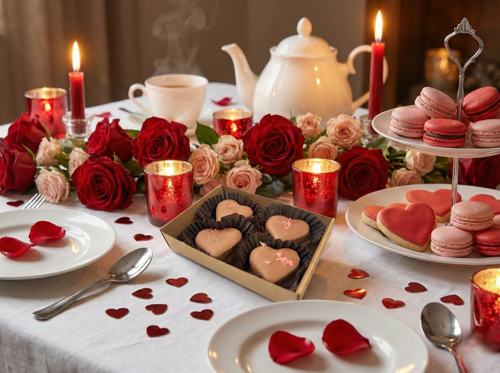 Sparkling Valentine’s Heart Shaped Truffles – 4-Piece - Milk