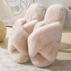 Faux Fur Criss Cross Slipper