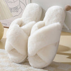 Faux Fur Criss Cross Slipper