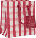 SMALL HANDMADE GIFT BAG PINK XMAS GINGHAM PAPER MIRCHI