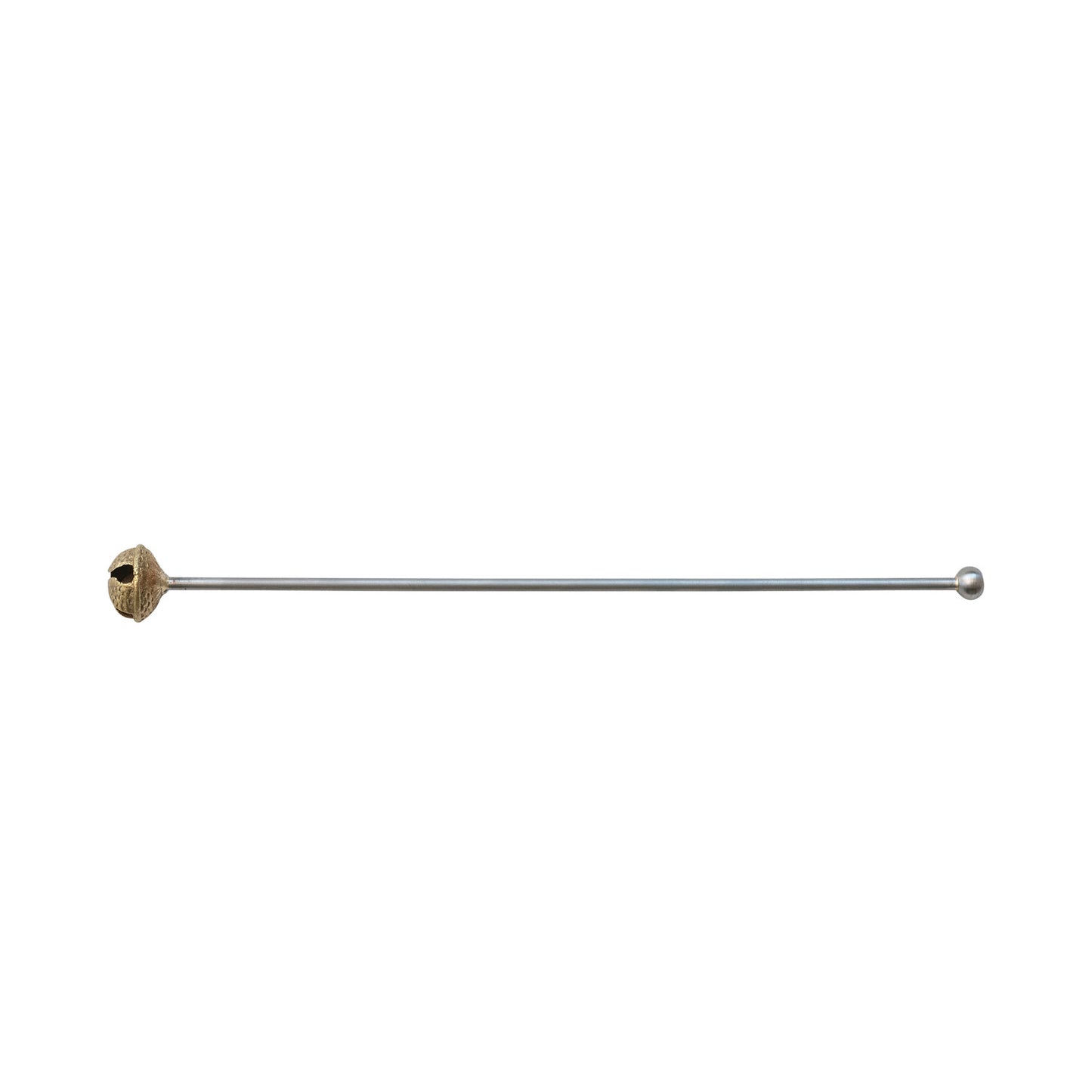 7-3/4"L Stainless Steel & Brass Cocktail Stirrer with Bell