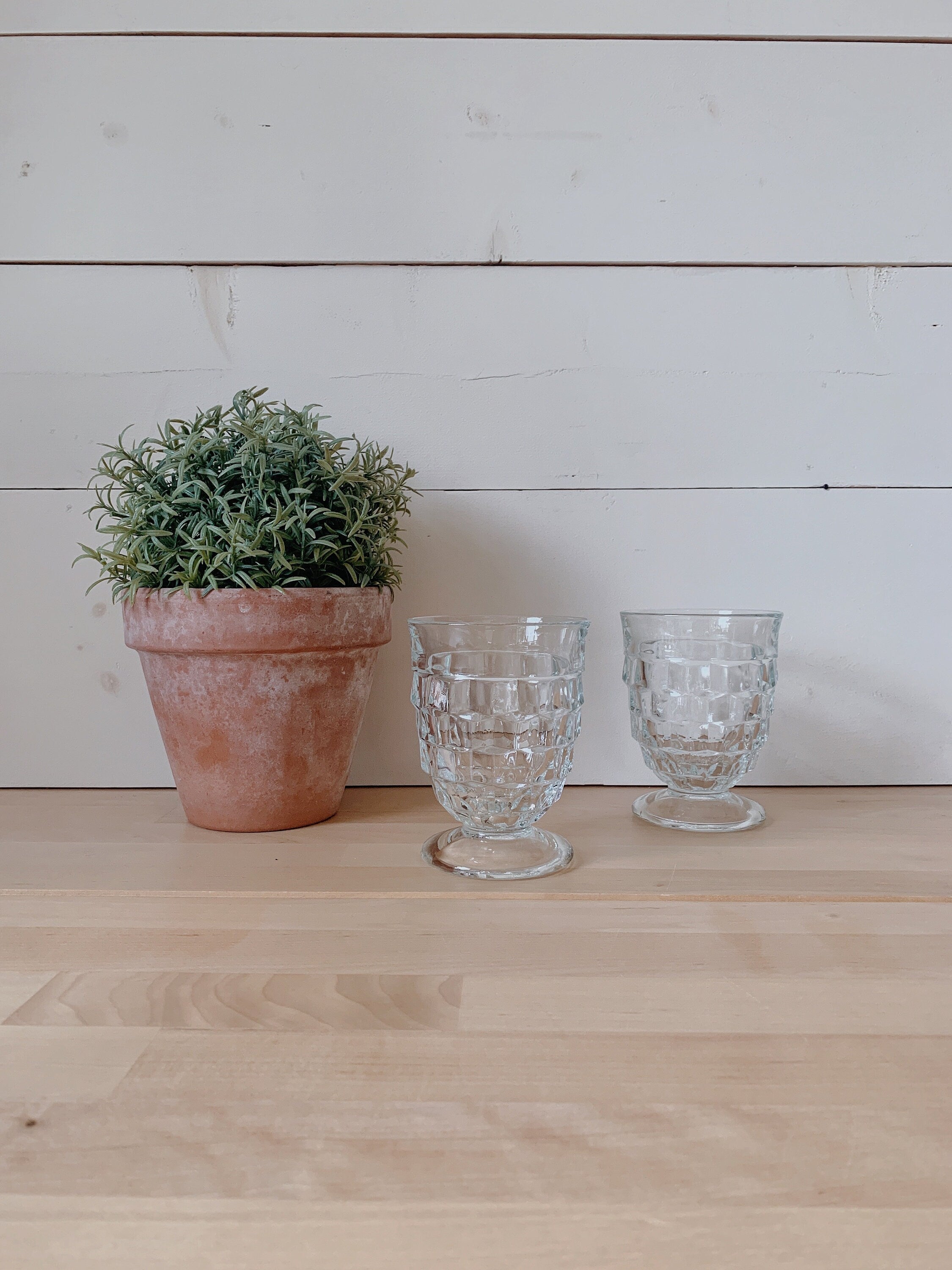 Set of 2 Vintage Clear Whitehall Drinking Glasses | Whitehall by Colony | Indiana Glass | Vintage Glass | Retro Barware | Vintage Drinkware